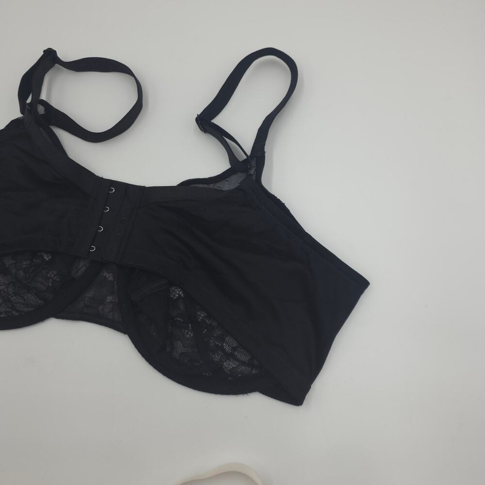 HSIA Bundle of Two Enchante Unlined Lace Underwire Bra Black Cream Size 40DD - Picture 4 of 10